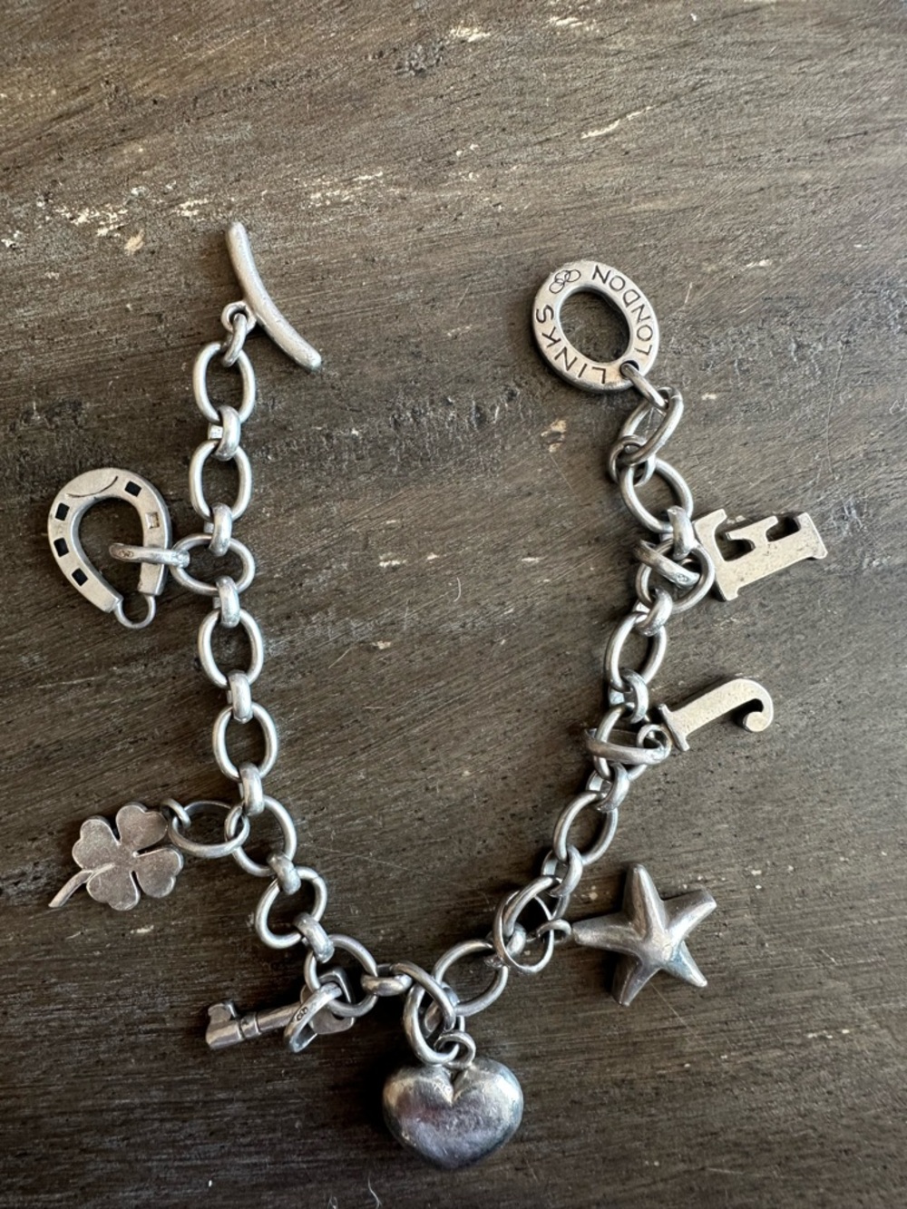 Links of London Sterling Silver Charm Bracelet with Heart & Lucky Charms
